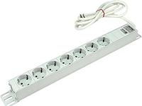 Rittal DK 7240.210 19 inch Stekkerdoos voor patchkast 1 HE Geaarde contactdoos Haak, monteerbaar op 4 posities Grijs - thumbnail