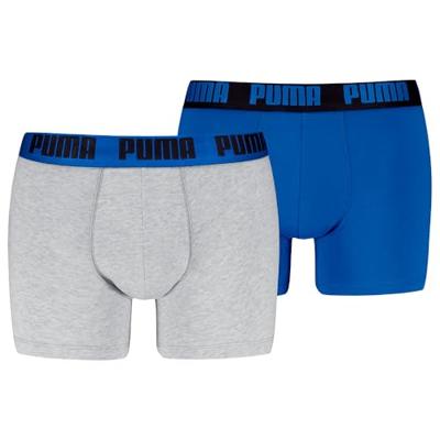 Puma Boxershorts Everyday Basic 2-pack Light Grey Melange / Blue-L