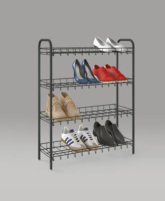 Metaltex schoenenrek 4 rekken 64x23x80.5 cm zwart