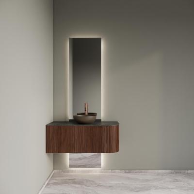 Badkamermeubelset Gliss Design Alluro 100 cm Links Walnut Badkamermeubelset Gliss Design Alluro 100 cm Links Walnut