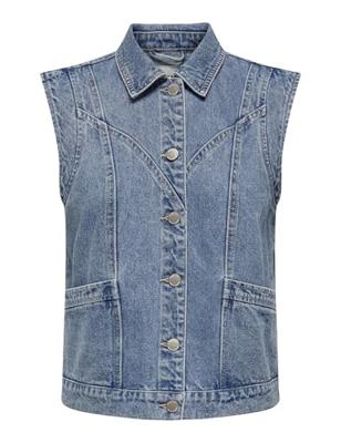 Only Onlkennedy Sl Dnm Waistcoat Bj Noos Gilets Medium Blue Denim