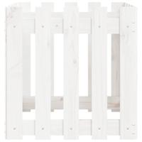 Plantenbak met hekontwerp 50x50x50 cm massief grenenhout wit - thumbnail