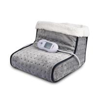 Alpina elektrische voetenwarmer voetverwarmer met overhittebeveiliging voetenwarmers 3 warmtestanden grijs - thumbnail