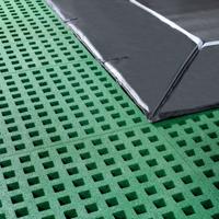 EXIT Dynamic groundlevel trampoline 244x427cm met Freezone veiligheidstegels - zwart - thumbnail