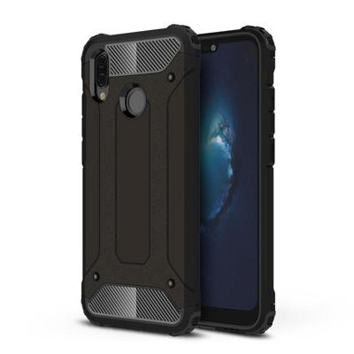 Voor Huawei P20 Lite Full-body Cover ruige TPU + PC combinatie back cover (zwart)