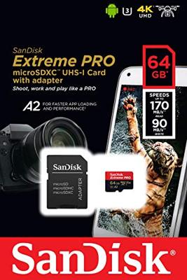 Sandisk microSDXC geheugenkaart - 64GB - ExtremePro