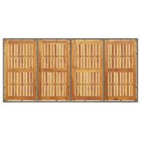 Tuintafel met acaciahouten blad 190x90x75 cm poly rattan grijs - thumbnail