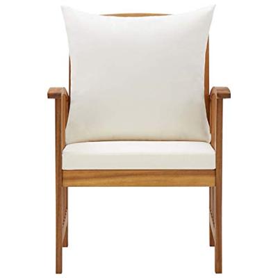 Tuinstoelen 2 st met kussens massief acaciahout