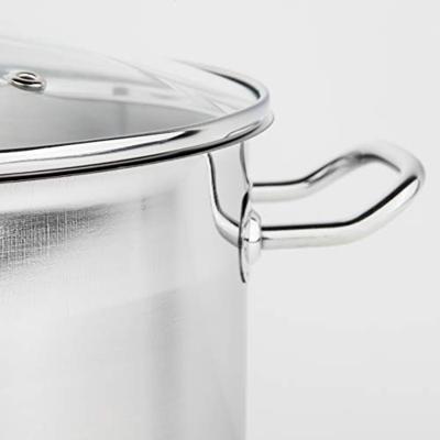 Prachtige grote RVS soeppan - 10 of 15 liter - Met glazen deksel - thumbnail