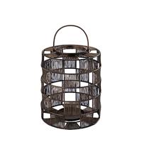 PTMD Stenn Lantaarn - 24x24x30 cm - Ijzer - Messing - thumbnail