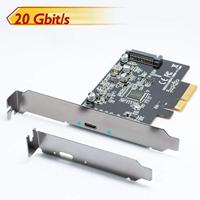 ICY BOX IB-PCI1901-C32 1 + 1 poorten USB 3.2 Gen 2x2-controllerkaart USB-C 3.2 Gen 2 PCIe - thumbnail