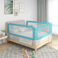 VidaXL Bedhekje peuter 200x25 cm stof blauw - thumbnail