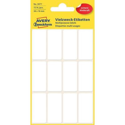 Etiket Avery Zweckform 3077 38x18mm wit 72 etiketten | 10 stuks