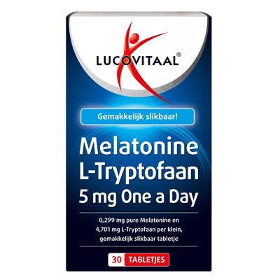 Lucovitaal Melatonine L-Tryptofaan 5mg Tabletten Lucovitaal Melatonine L-Tryptofaan 5mg Tabletten