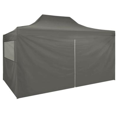 Vouwtent pop-up met 4 zijwanden 3x4,5 m antraciet