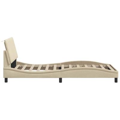 Bedframe zonder matras "Hanko" 100x200 cm stof crèmekleurig