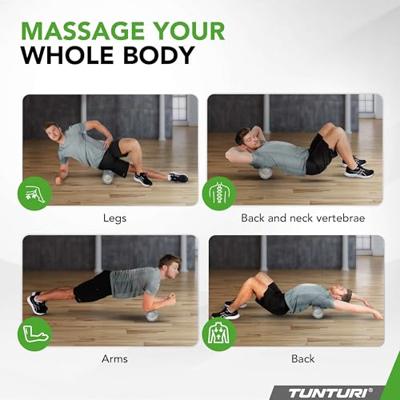 Tunturi Yoga Grid Foam Roller 33 cm | Ø 13 cm | grijs
