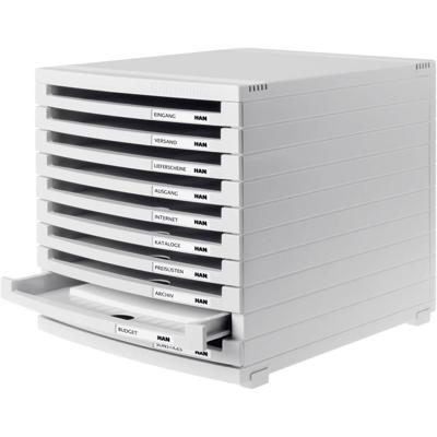 HAN CONTUR 1510-0-11 Ladebox Lichtgrijs DIN A4, DIN B4, DIN C4 Aantal lades: 10 HAN CONTUR 1510-0-11 Ladebox Lichtgrijs DIN A4, DIN B4, DIN C4 Aantal lades: 10