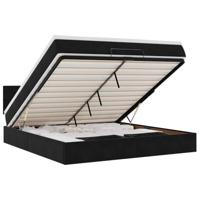 Ottoman bed met matras en LED's 180x200cm fluweel zwart - thumbnail
