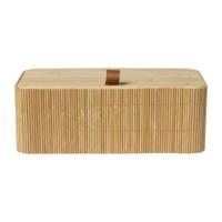 Bamboe kistje met deksel Jesse - 8x23x13 cm - naturel - thumbnail