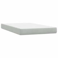 Boxspring met matras fluweel lichtgrijs 120x220 cm - thumbnail