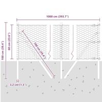 VidaXL Afrasteringspaal groen 10 x 0,6 m (36 mm gaas) staal en pvc - thumbnail