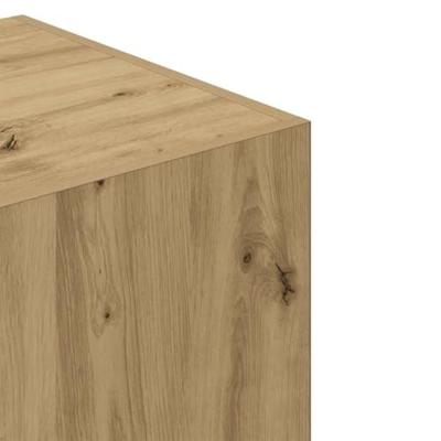 Kledingkast 90x52x200 cm bewerkt hout artisanaal eikenkleur