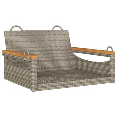 Schommelbank 63x62x40 cm poly rattan grijs - thumbnail