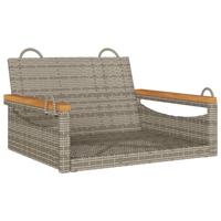 Schommelbank 63x62x40 cm poly rattan grijs - thumbnail