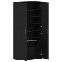 Schoenkast Zwart Eiken 80x39x180 cm Gelaagd Hout - thumbnail