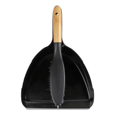 Stoffer En Blik Zwart Met Bamboe