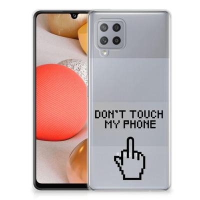 Samsung Galaxy A42 Silicone-hoesje Finger Don't Touch My Phone Samsung Galaxy A42 Silicone-hoesje Finger Don't Touch My Phone