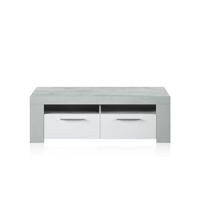 AMBIT TV-meubel met 2 deuren - eigentijdse stijl - grijs en wit - L 120 cm - thumbnail