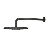 Hoofddouche Qisani Flow met wanddouchearm Ø 30 cm Geborsteld Mat Zwart - thumbnail