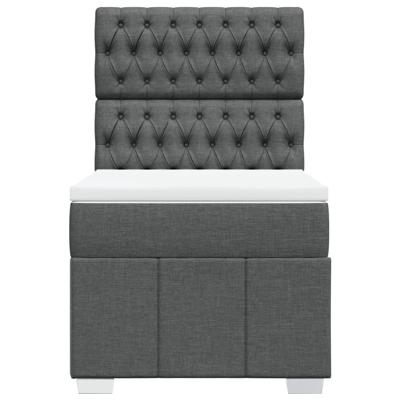 Boxspring met matras stof donkergrijs 120x200 cm - thumbnail