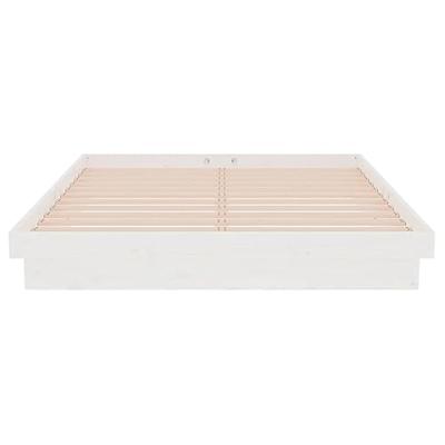Bedframe massief hout wit 135x190 cm 4FT6 double