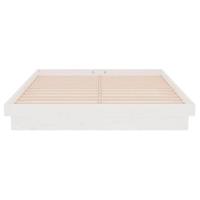 Bedframe massief hout wit 135x190 cm - thumbnail