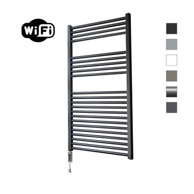 Elektrische Radiator Sanicare HWV Met Wifi 111,8x60 cm Mat Zwart 730W Met Thermostaat Chroom Linksonder Sanicare Elektrische Radiator Sanicare HWV Met Wifi 111,8x60 cm Mat Zwart 730W Met Thermostaat Chroom Linksonder Sanicare