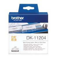 Brother DK-11204 Rol met etiketten 54 x 17 mm Papier Wit 400 stuk(s) Permanent hechtend DK11204 Adresetiketten - thumbnail