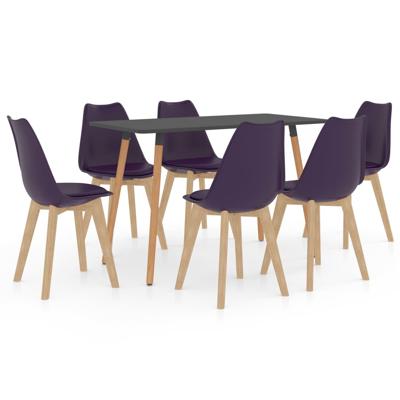 vidaXL 7-delige Eethoek donkerpaars vidaXL 7-delige Eethoek donkerpaars