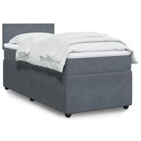 Boxspring met matras fluweel donkergrijs 90x190 cm - thumbnail