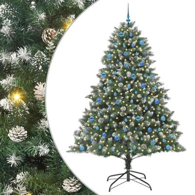 Kunstkerstboom met 300 LED Groen 240 cm PVC en Plastic en Staal