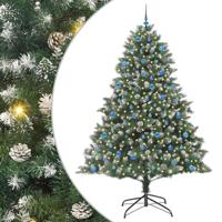 Kunstkerstboom met 300 LED Groen 240 cm PVC en Plastic en Staal - thumbnail