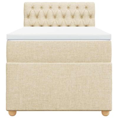 Boxspring met matras stof crèmekleurig 80x200 cm