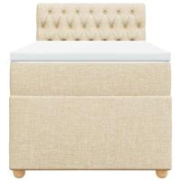 Boxspring met matras stof crèmekleurig 80x200 cm - thumbnail