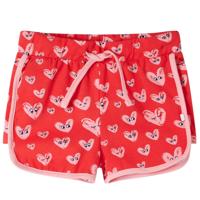 VidaXL Kindershort met trekkoord 116 rood - thumbnail