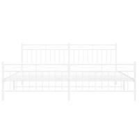 Bedframe met hoofd- en voeteneinde metaal wit 193x203 cm - thumbnail