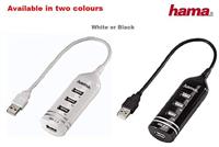 Hama 4-poorts USB 2.0 hub zonder voeding, ook compatibel met Windows 10, zwart - thumbnail
