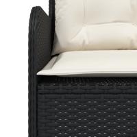2-delige Loungeset met kussens poly rattan zwart - thumbnail
