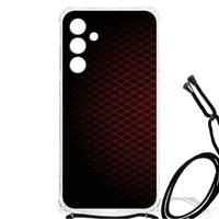 Samsung Galaxy A55 Doorzichtige Silicone Hoesje Geruit Rood - thumbnail